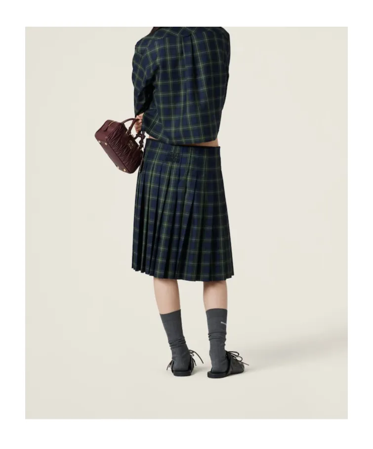 Pleated Tartan Skirt
