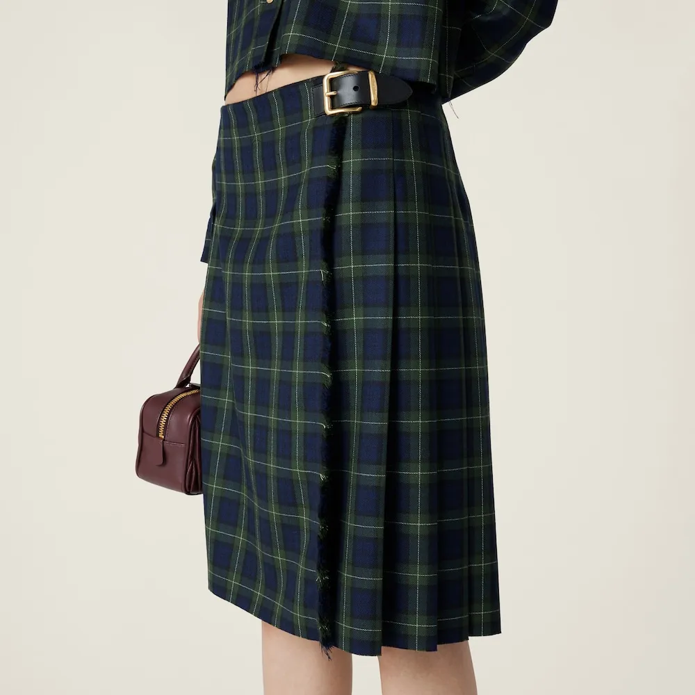Pleated Tartan Skirt