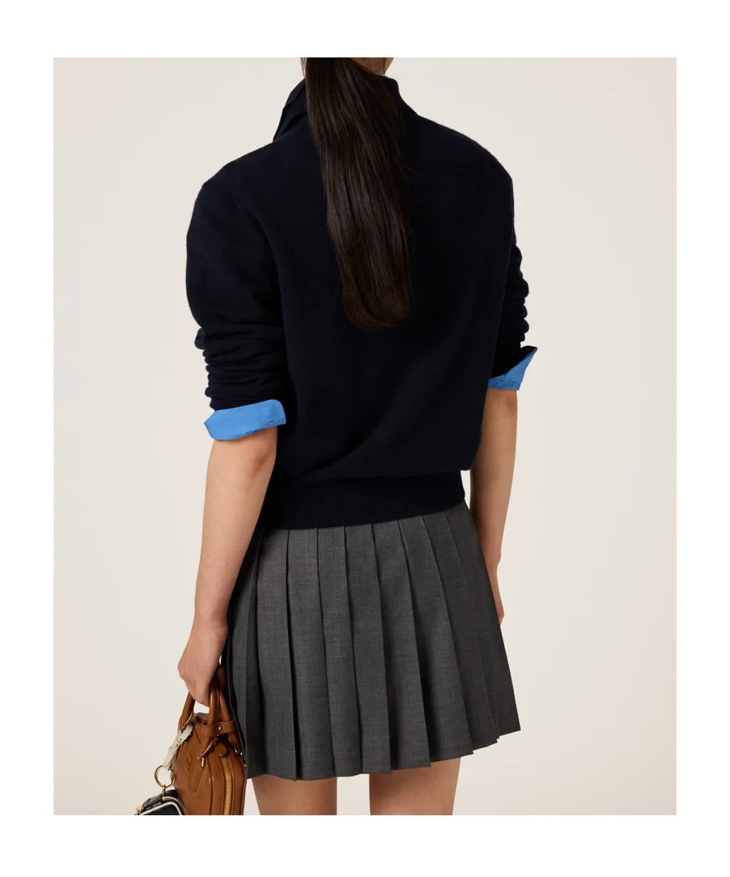 Long-Sleeved Knitted Polo Shirt