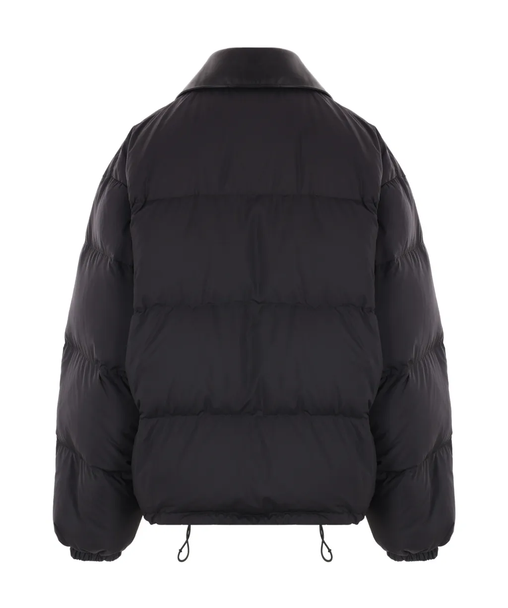Technical Pongé Cropped Down Jacket