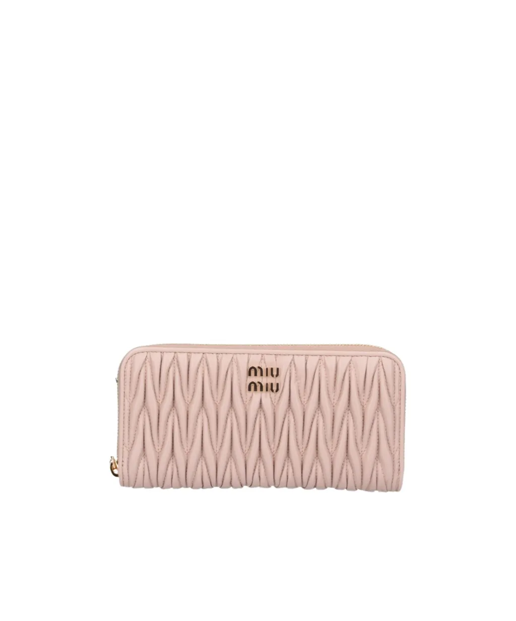 Logo Plaque Quilted Wallet