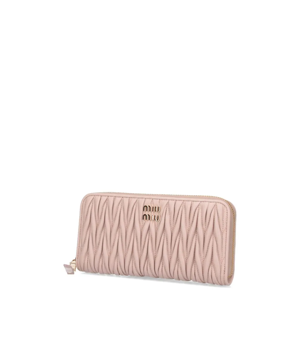 Logo Plaque Quilted Wallet