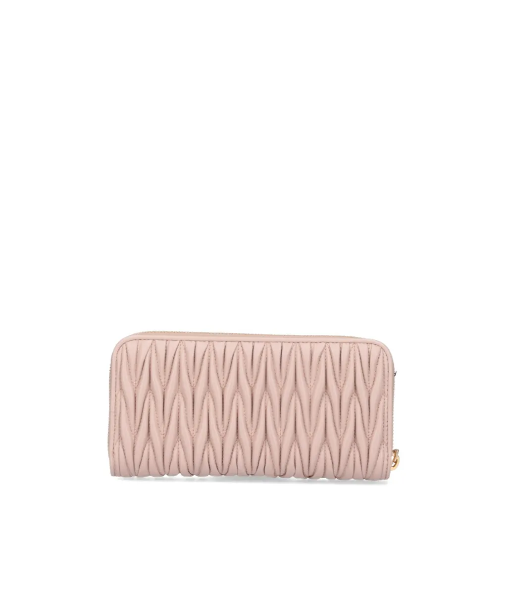Logo Plaque Quilted Wallet