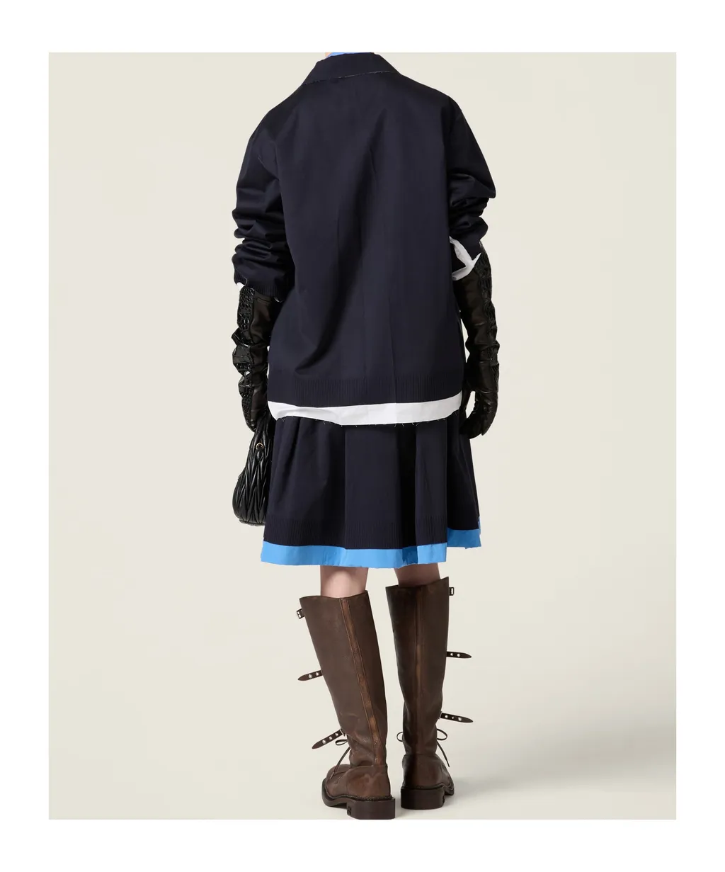 Knit And Poplin Skirt