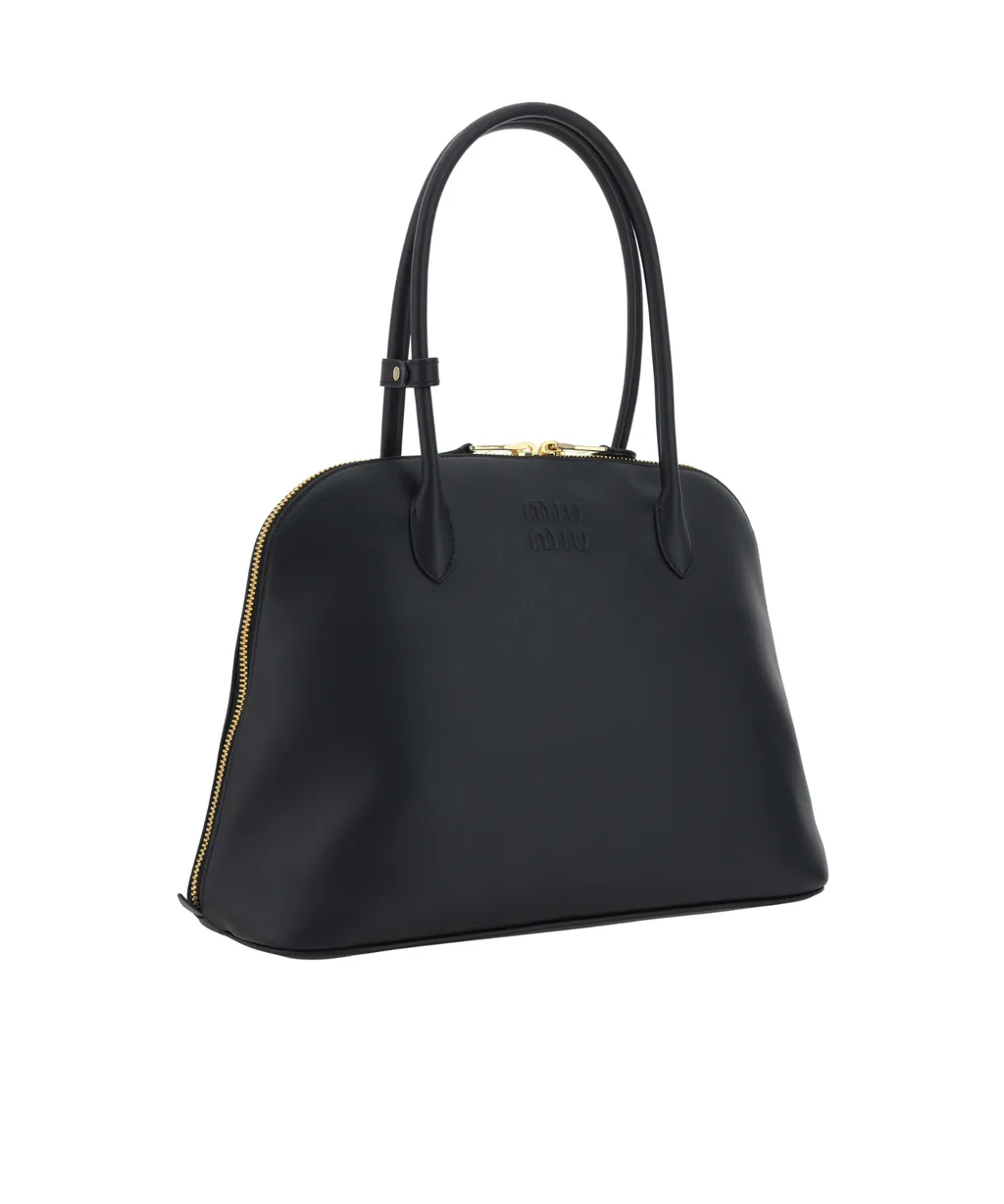 Logo-Embossed Zipped Shoulder Bag