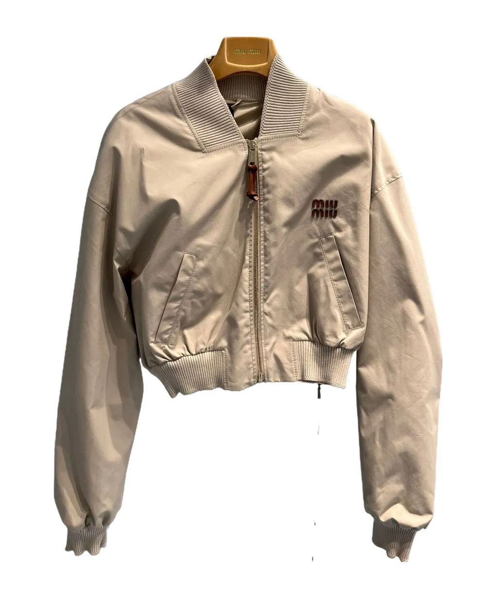 Panama Cropped Zipped Bomber Jacket