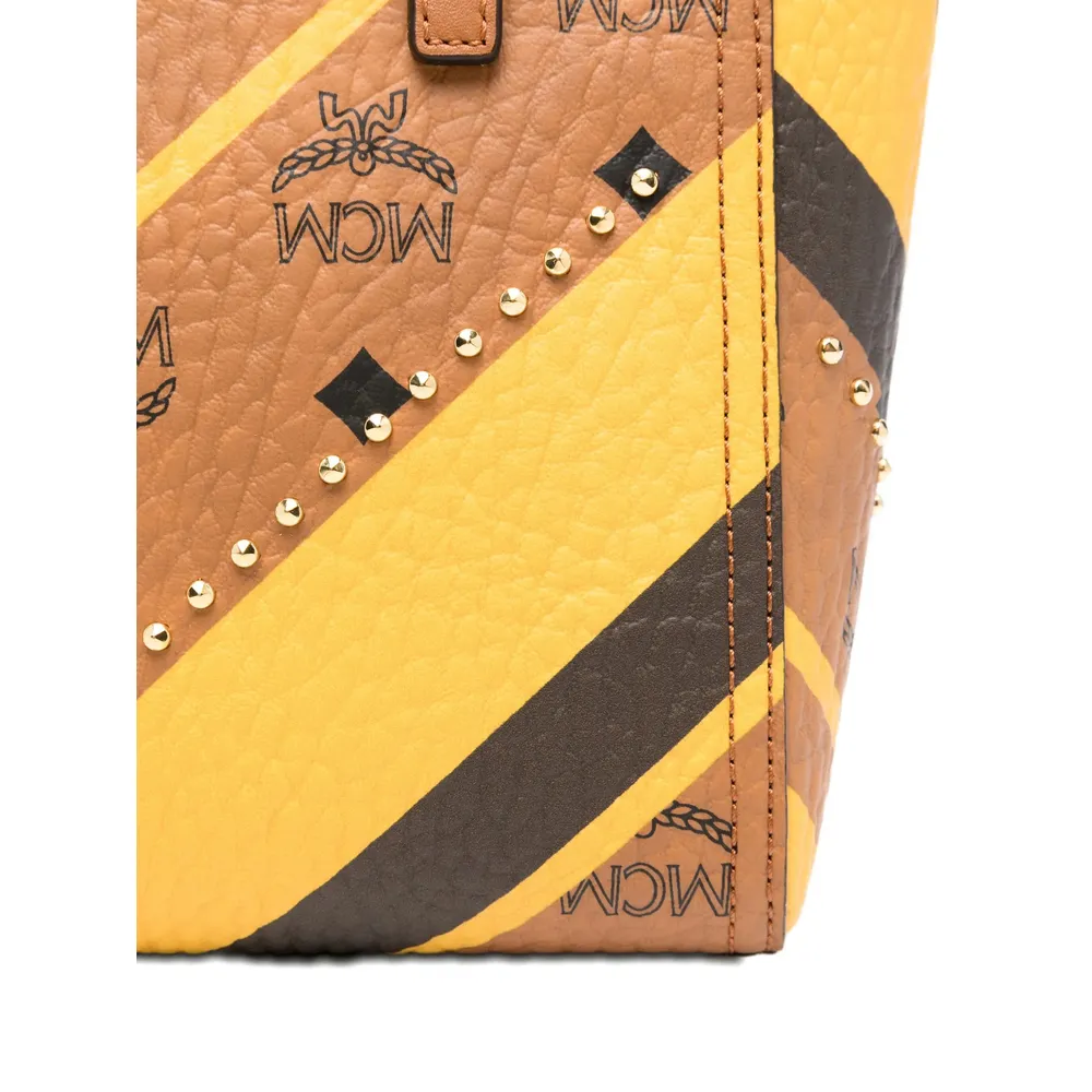 Chevron-Pattern Studded Tote Bag