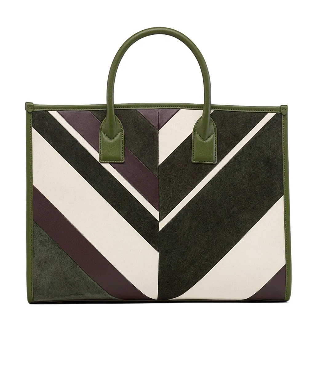 MÜNchen Tote In Mega Herringbone Suede