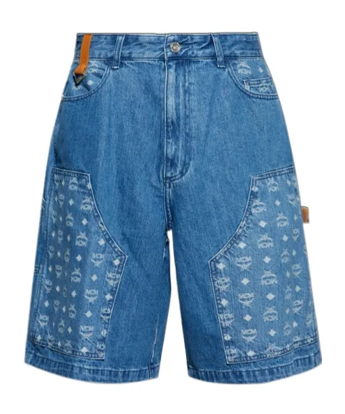 Denim Shorts With Monogram