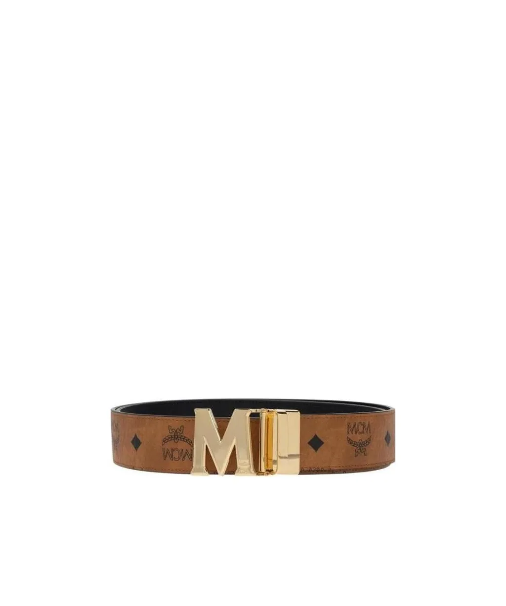 Claus M Monogram Printed Reversible Belt