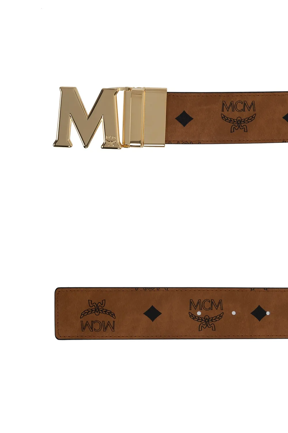 Claus M Monogram Printed Reversible Belt