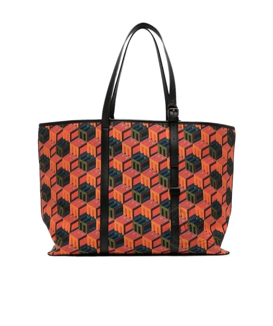 Cubic Monogram Jacquard Tote Bag