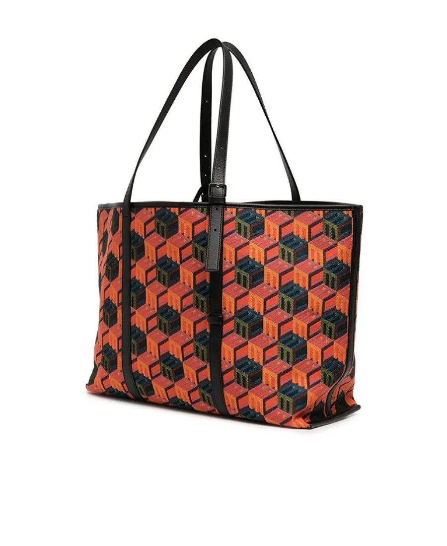 Cubic Monogram Jacquard Tote Bag