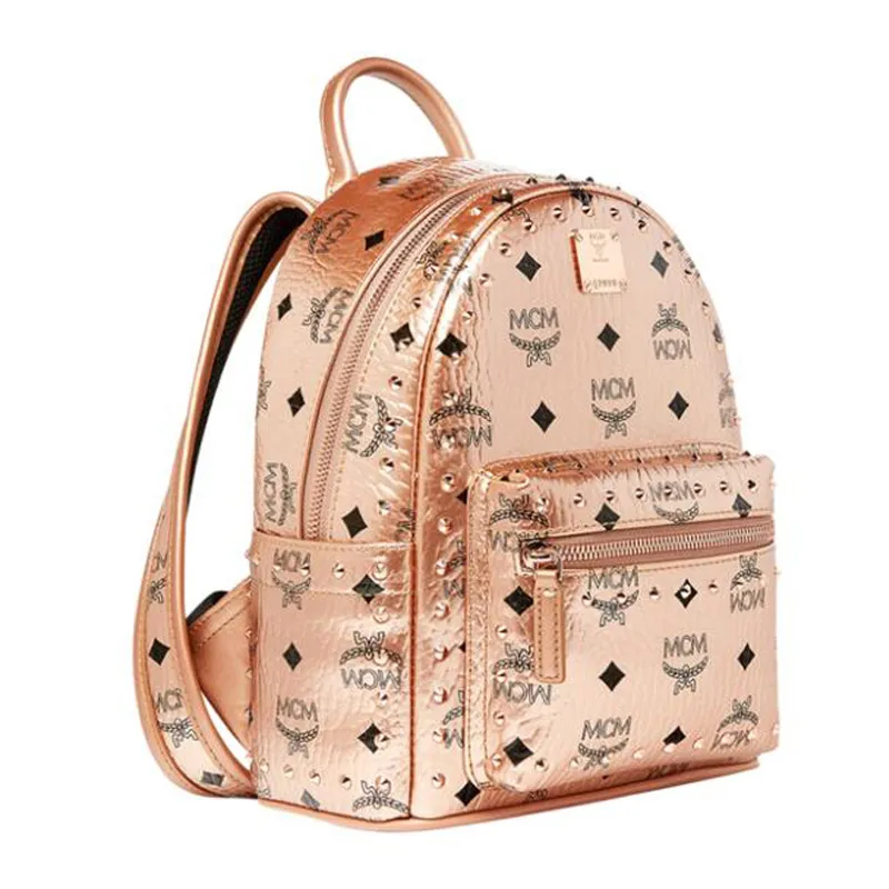Logo Printed Rivet Backpack