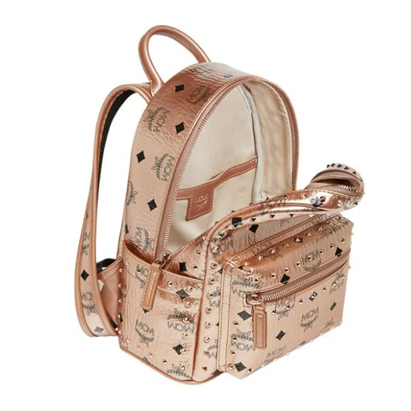 Logo Printed Rivet Backpack