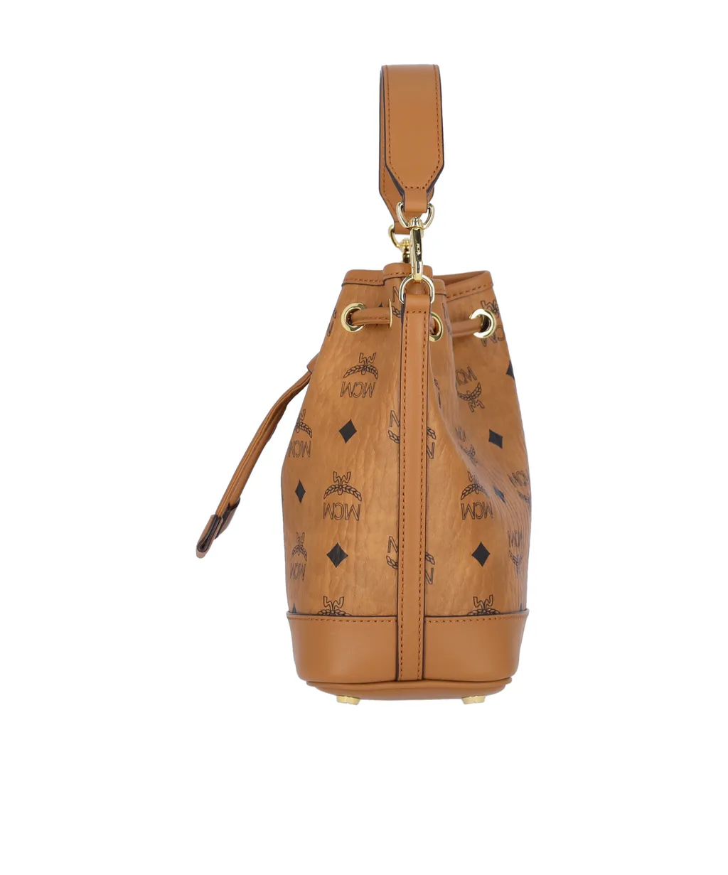 Monogram Printed Drawstring Top Handle Bag