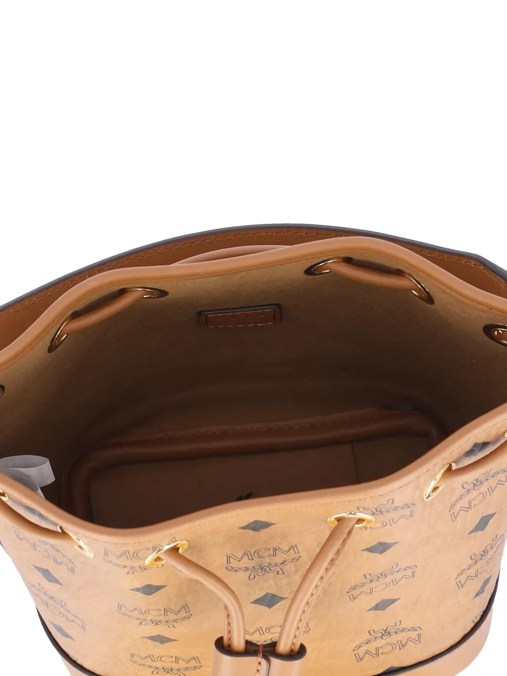 Monogram Printed Drawstring Top Handle Bag