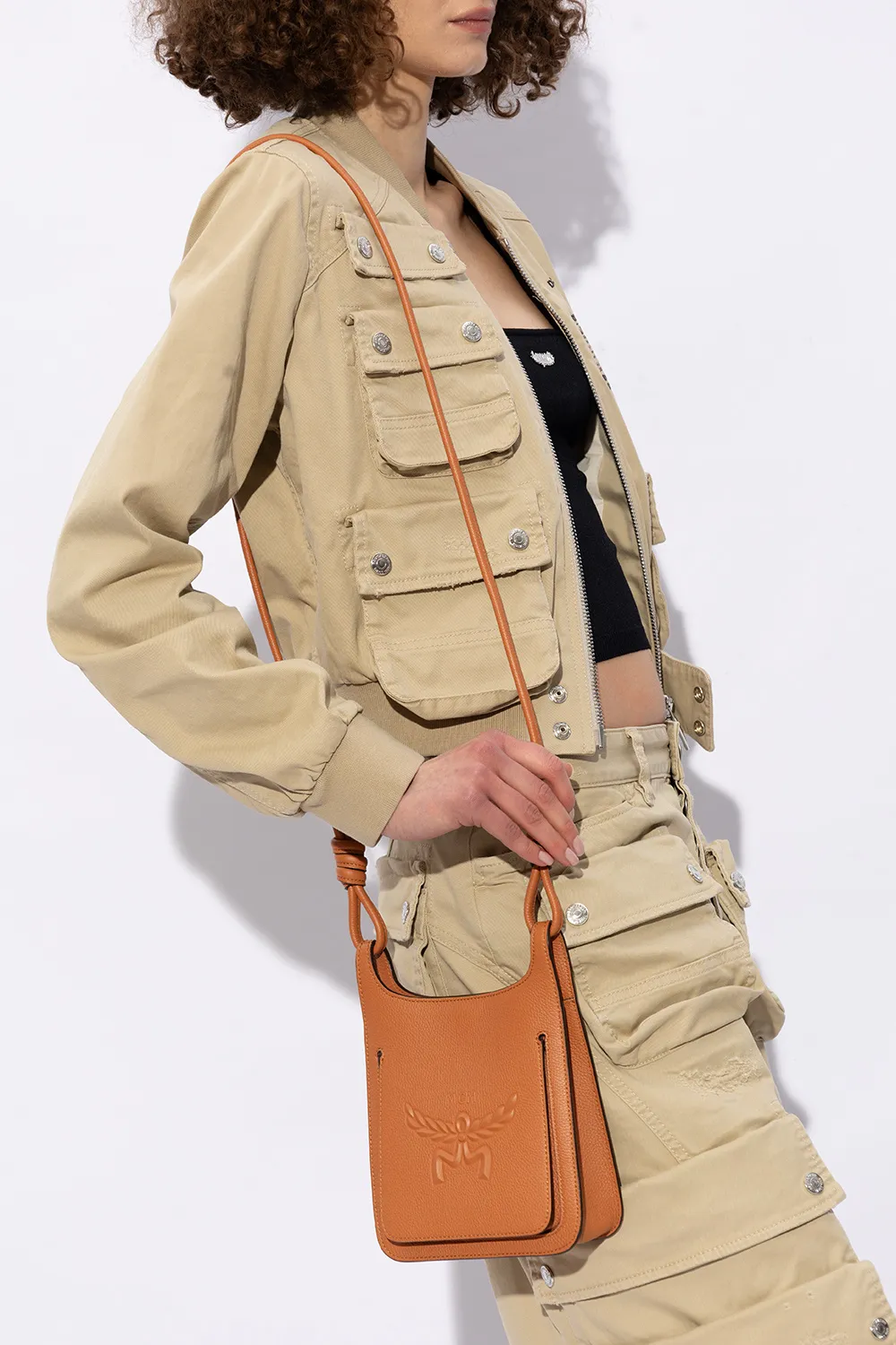 Mini Himmel Logo Embossed Hobo Bag