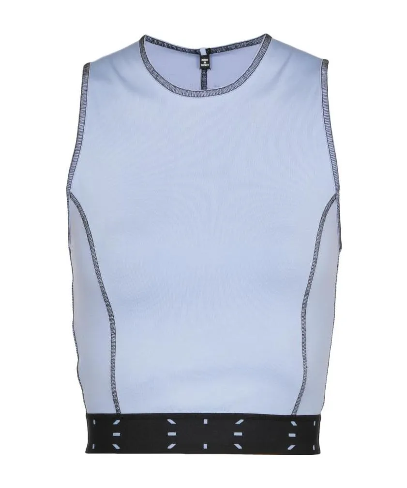 Contrast Trim Cropped Top