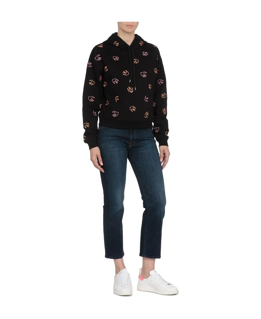Swallow Embroidered Hooded Sweater