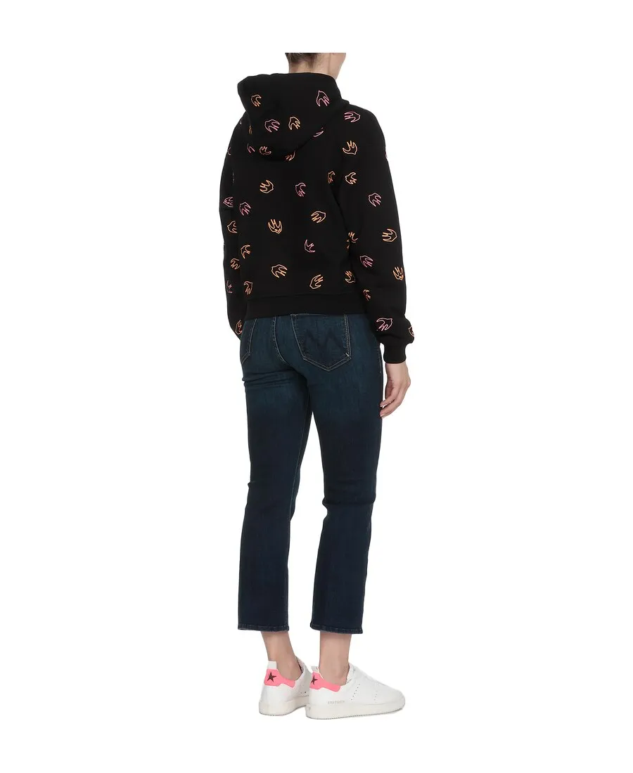 Swallow Embroidered Hooded Sweater