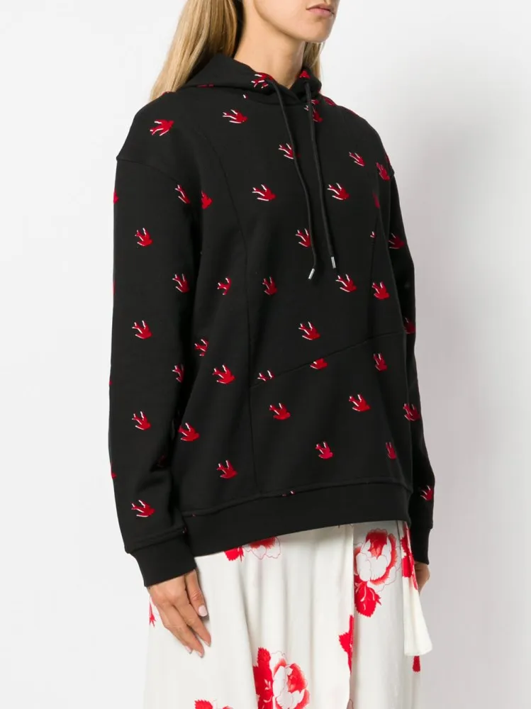 Swallow Printed Hooded Sweater