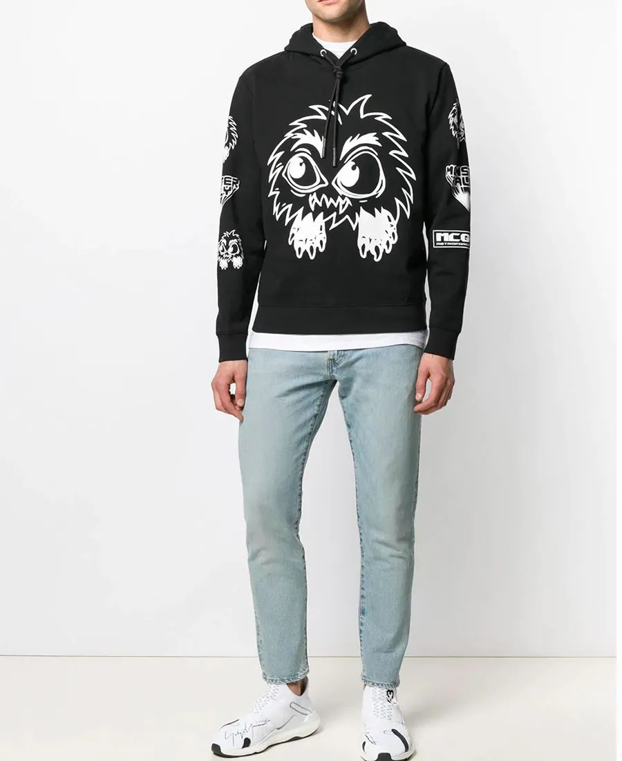 Pattern Printed Hooded Sweater