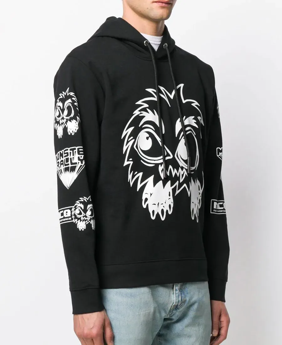 Pattern Printed Hooded Sweater
