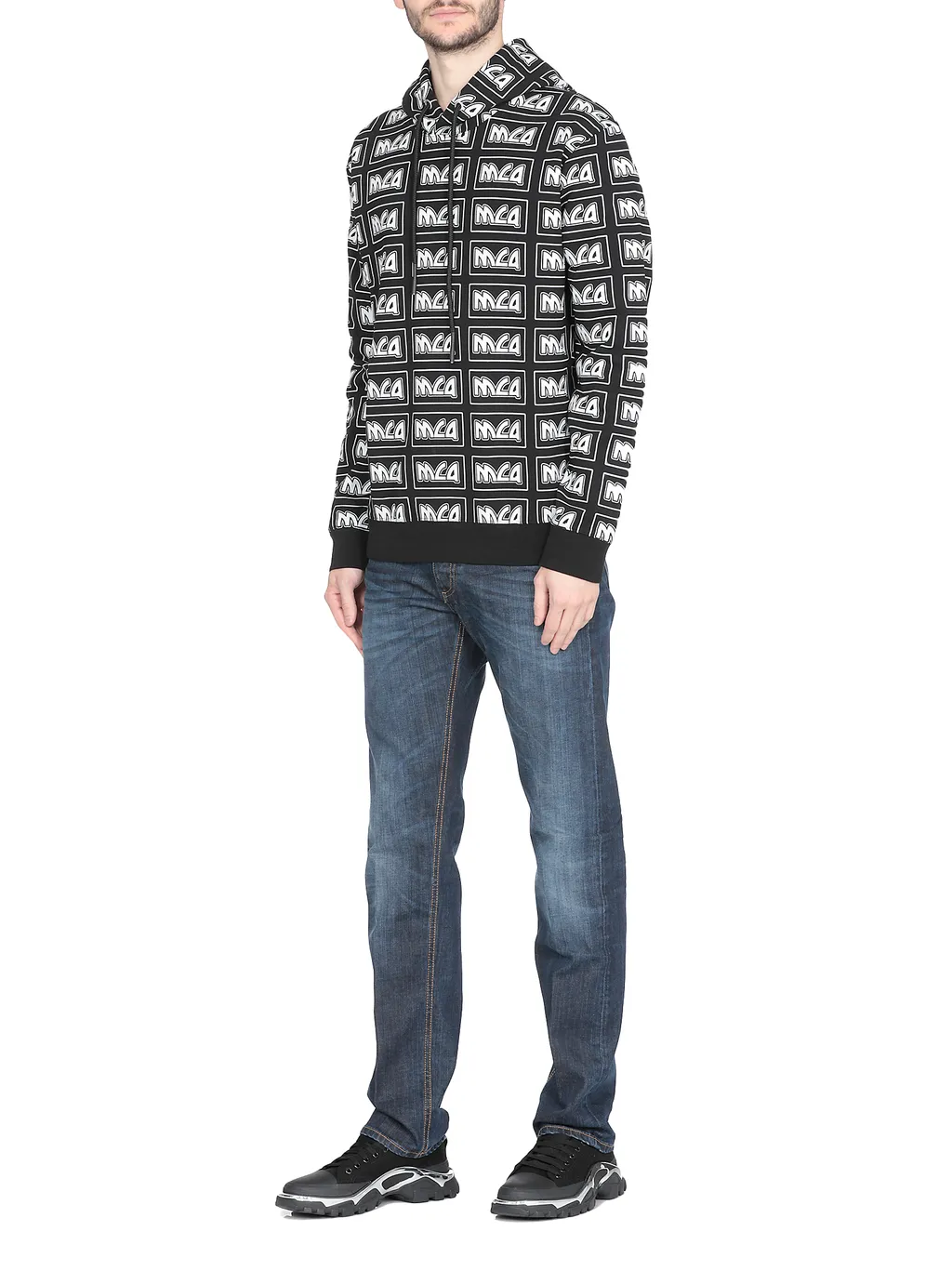Printed Logo Hooded Sweater
