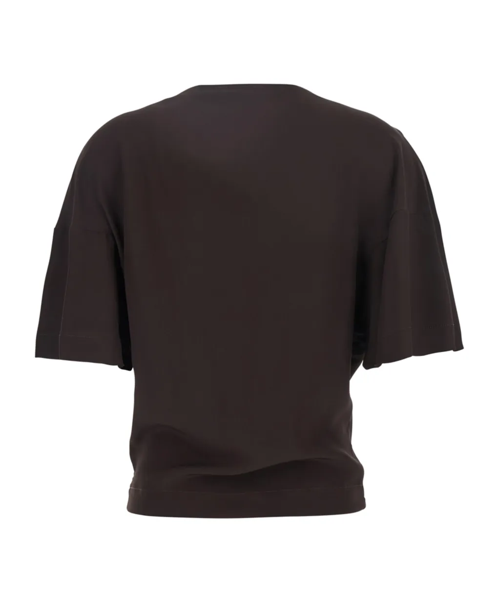 Wide-Sleeve Round Neck Top
