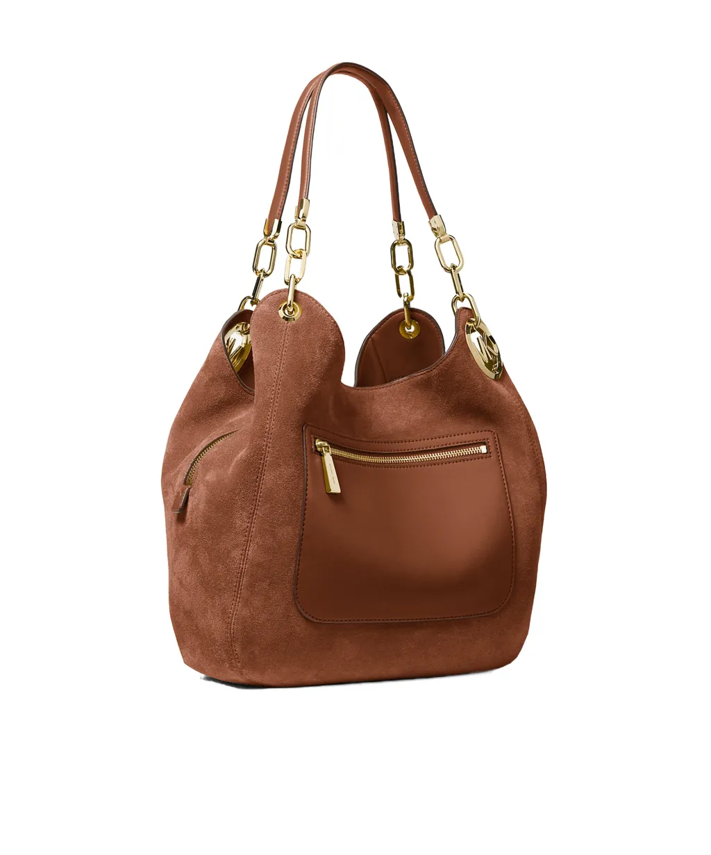 Lillie Large Suede Shoulder Bag