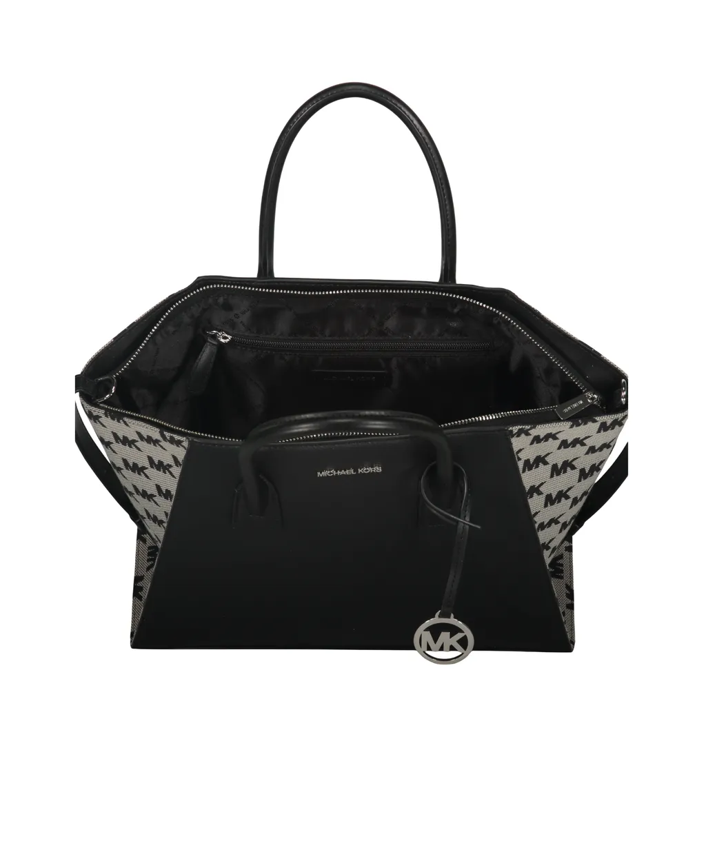 Avril Leather Logo-Plaque Tote Bag