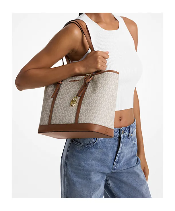 Jet Set Travel Small Logo Top-Zip Tote Bag