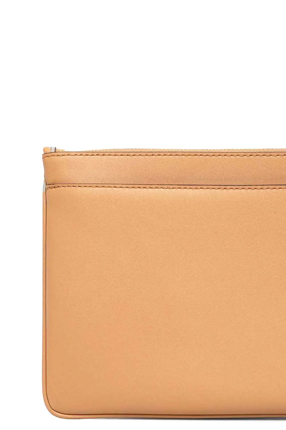 Logo-Embossed Leather Clutch