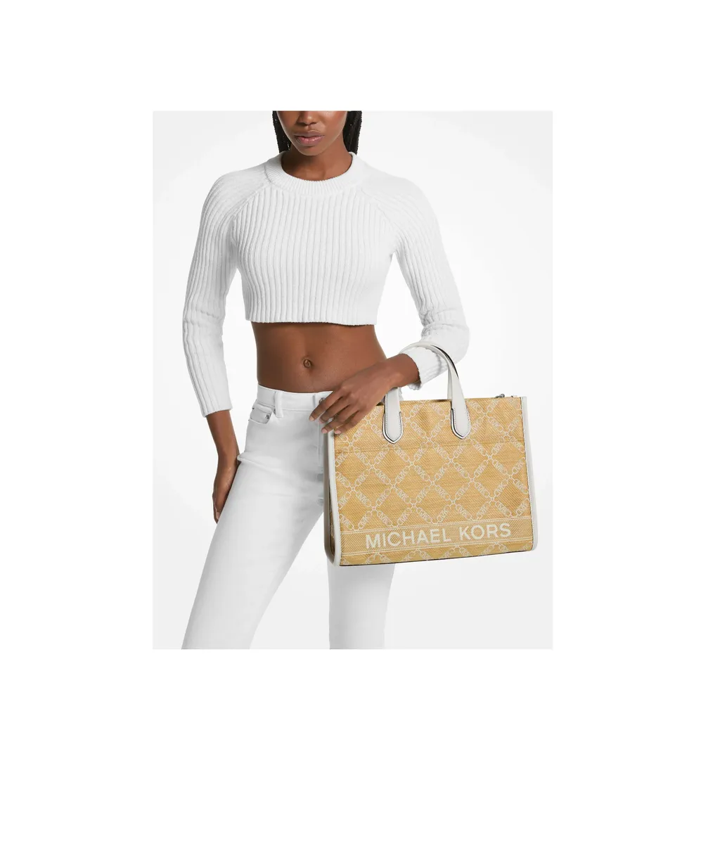 Gigi Large Empire Logo Jacquard Tote Bag