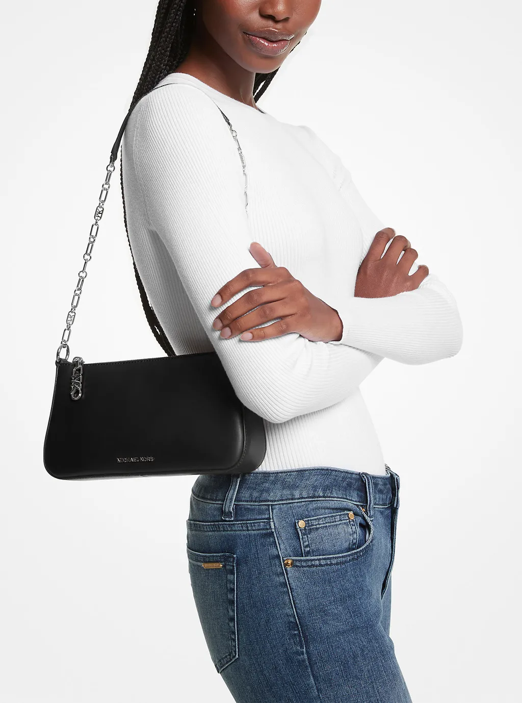 Medium Empire Leather Shoulder Bag