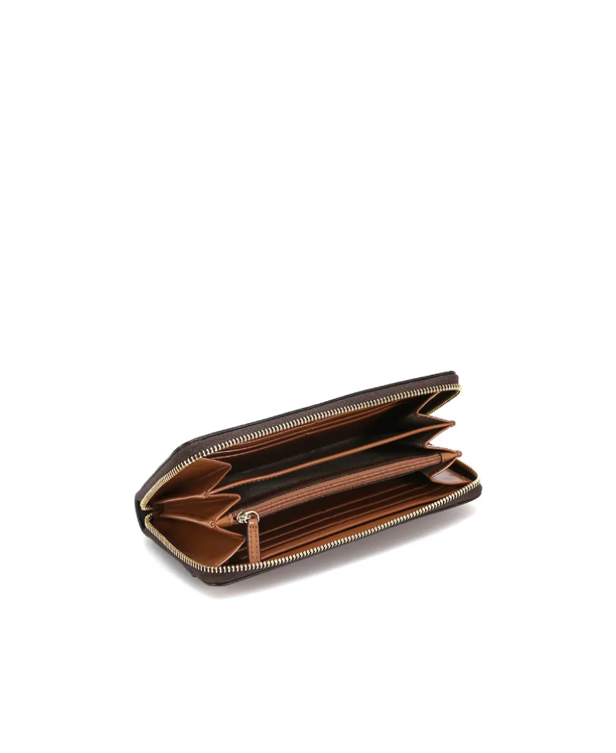Logo Plaque Zipped Wallet
