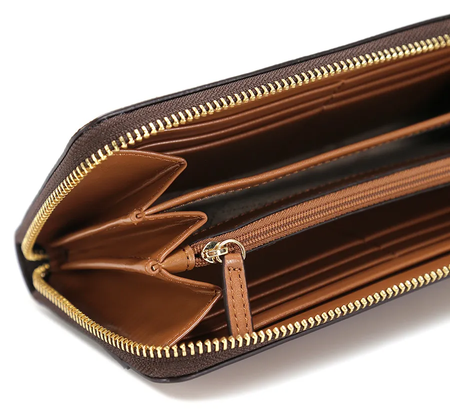 Logo Plaque Zipped Wallet