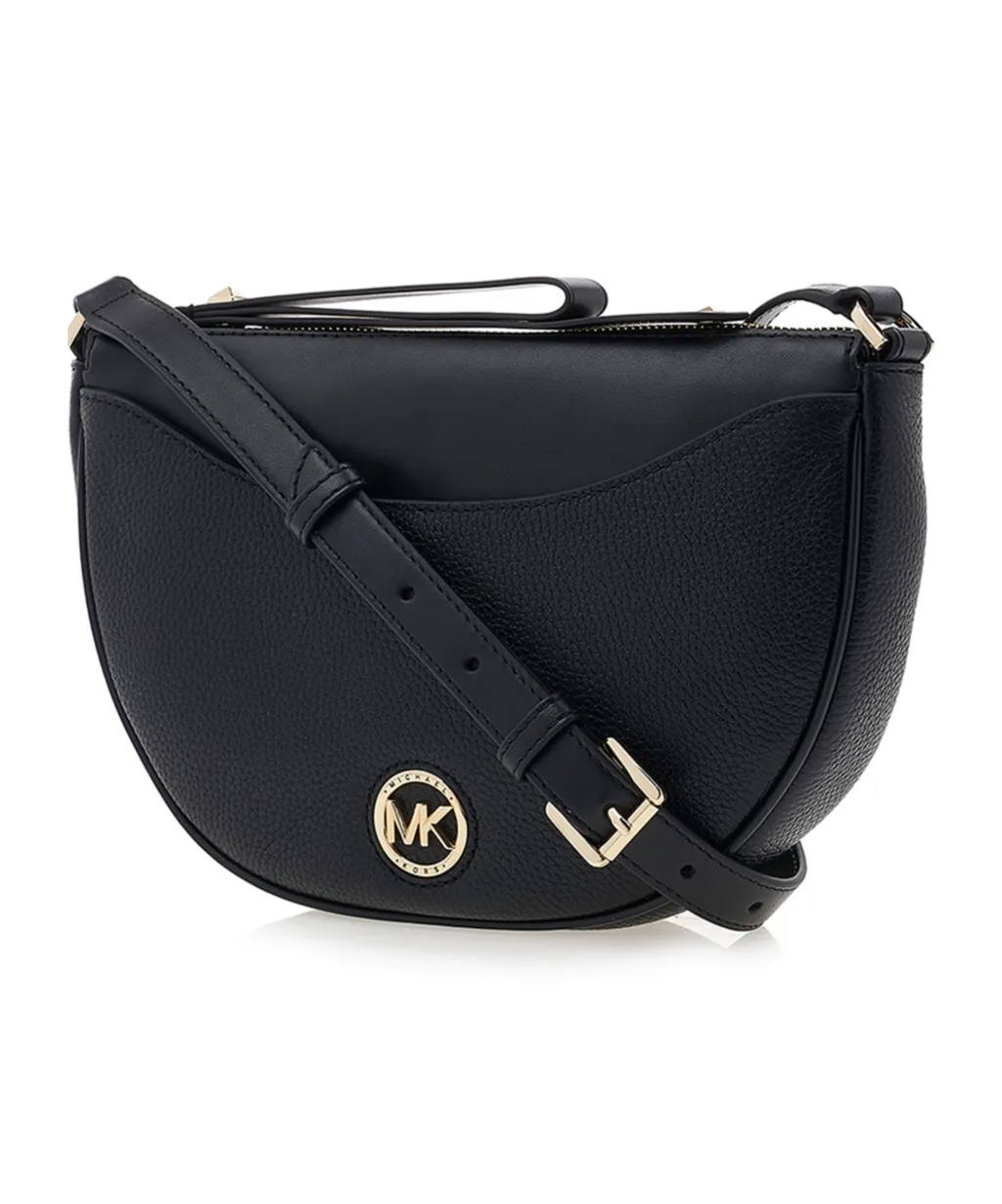 Leather Logo-Plaque Saddle Bag