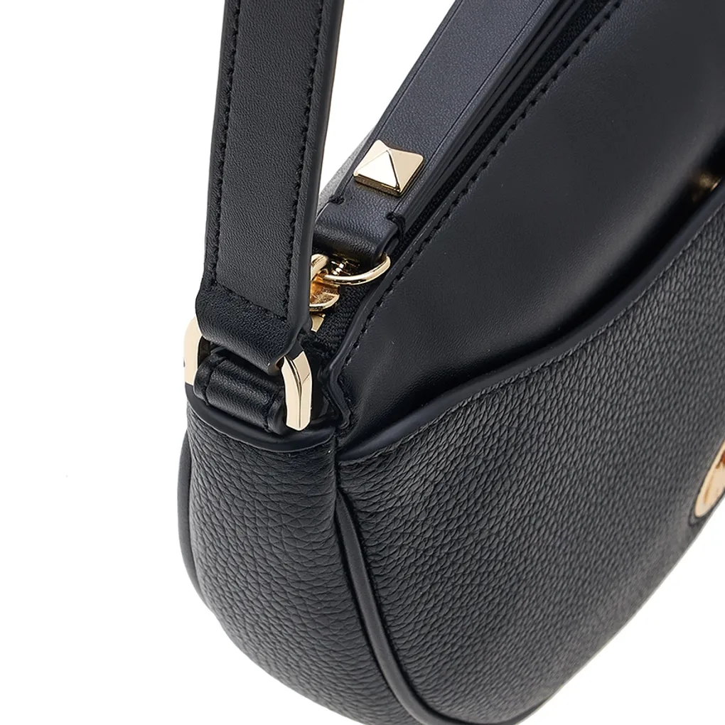 Leather Logo-Plaque Saddle Bag