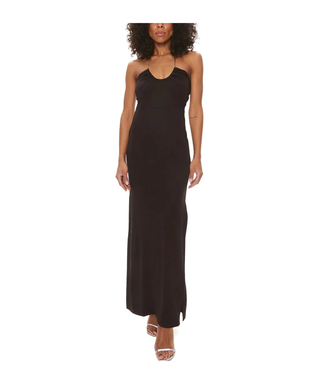 Ruched Halterneck Maxi Dress