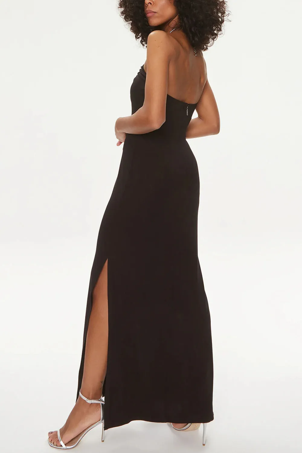 Ruched Halterneck Maxi Dress