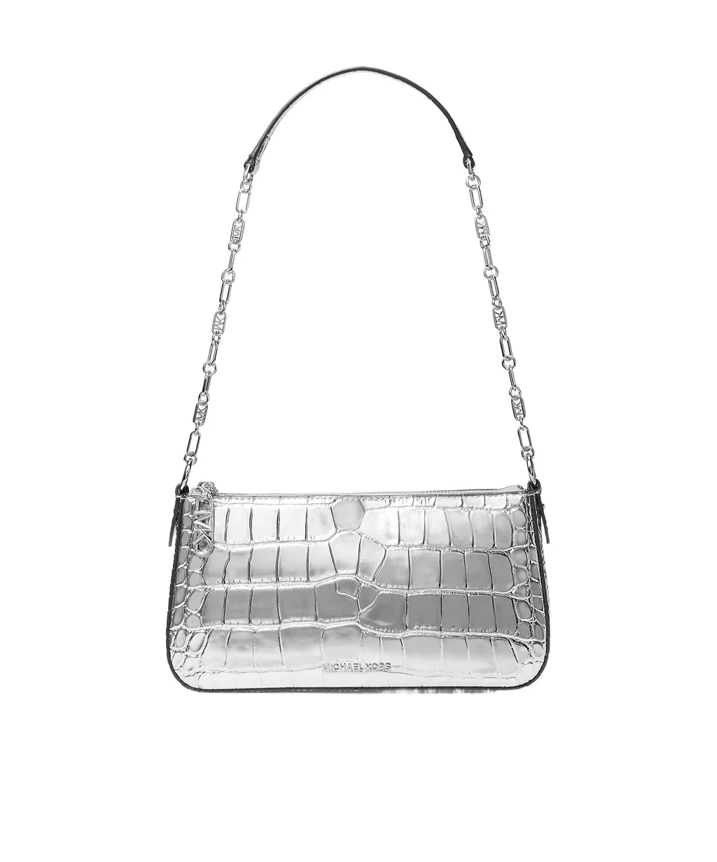 Empire Medium Metallic Embossed Chain-Link Pochette