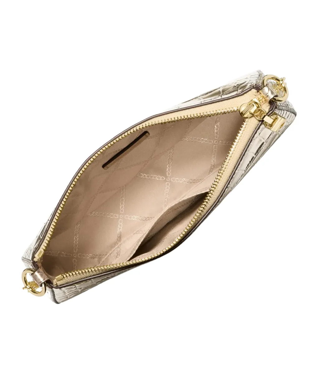 Empire Medium Metallic Embossed Chain-Link Pochette