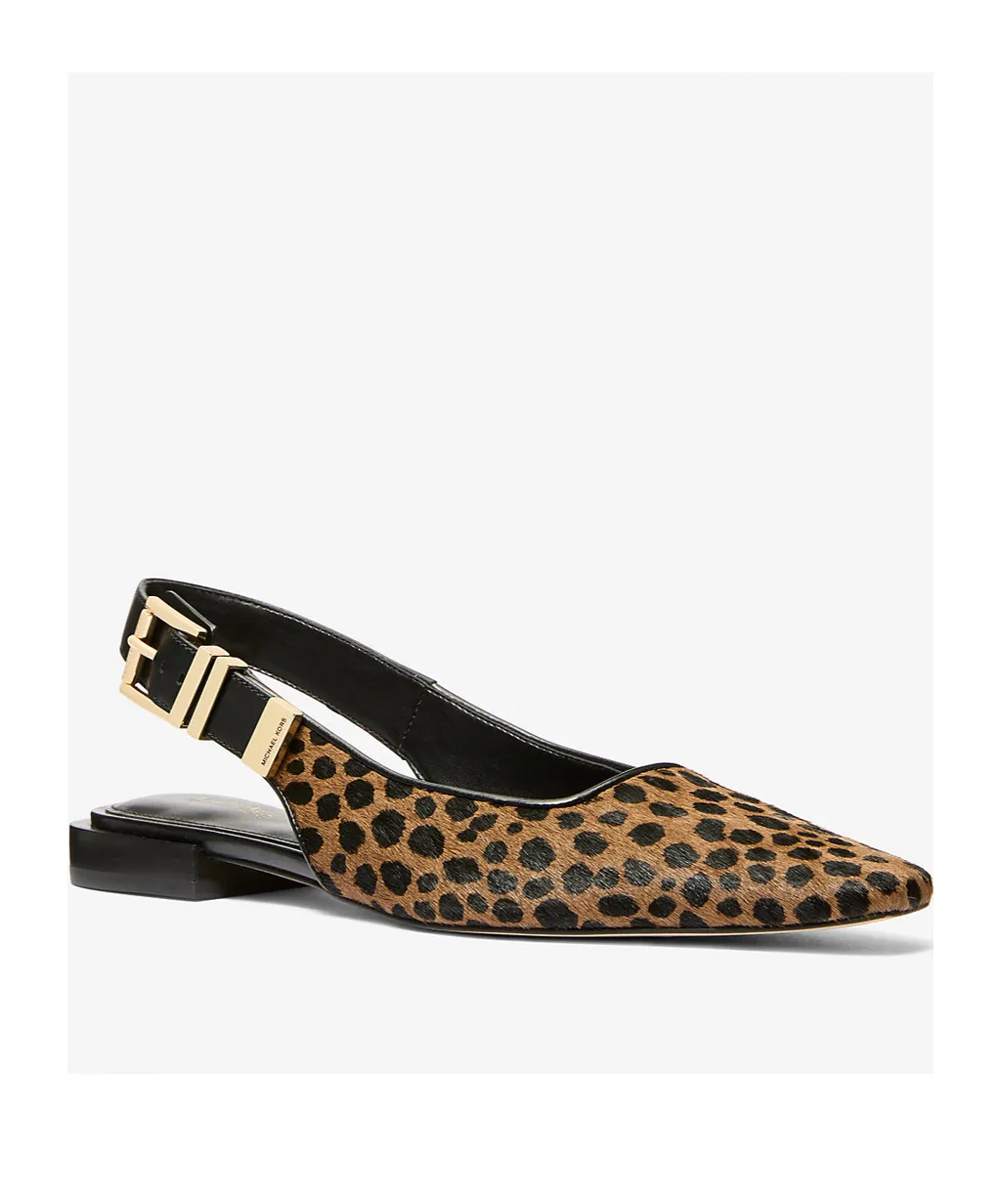 Darrington Leopard Printed Slingback Flat Shoes