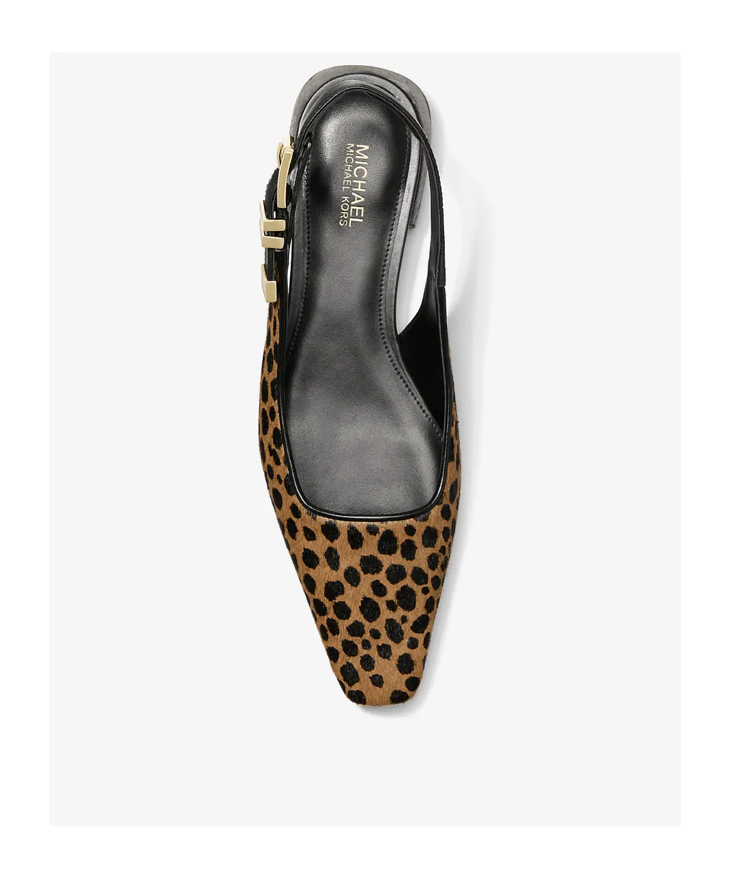 Darrington Leopard Printed Slingback Flat Shoes