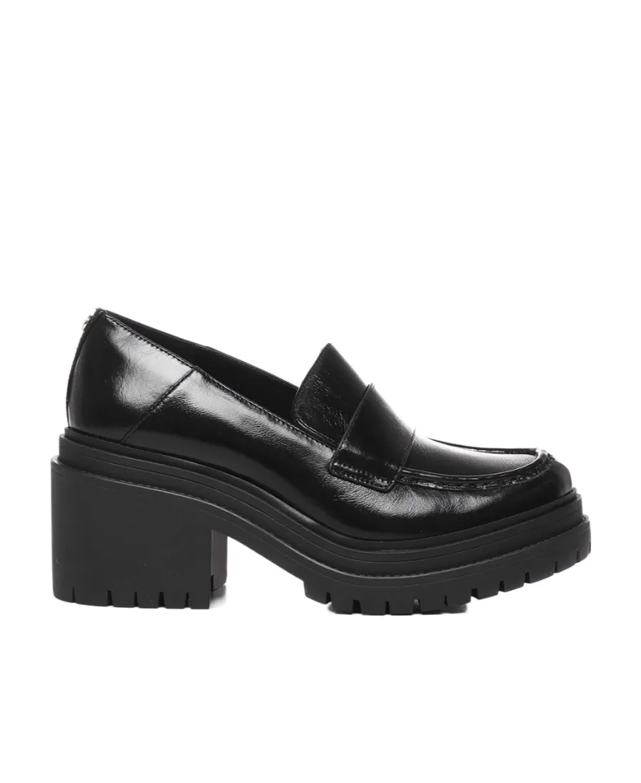 Round Toe Block-Heel Loafers