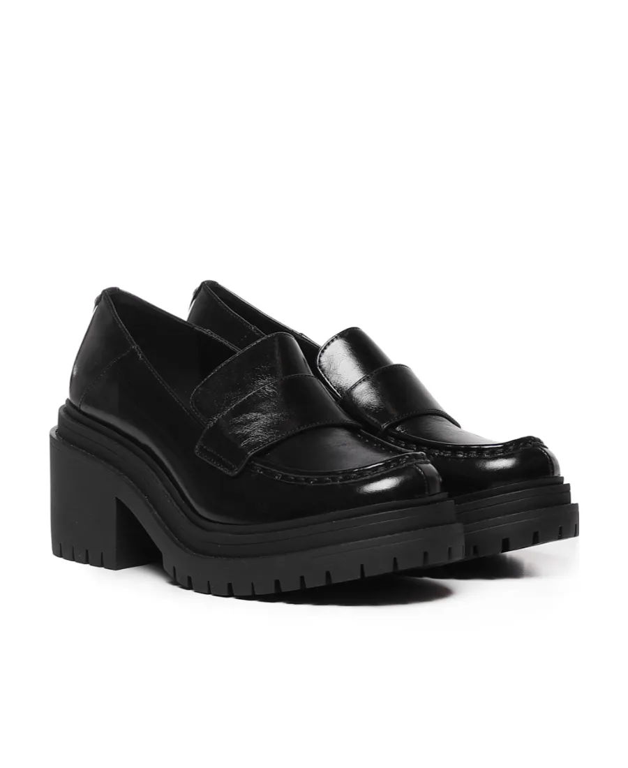 Round Toe Block-Heel Loafers