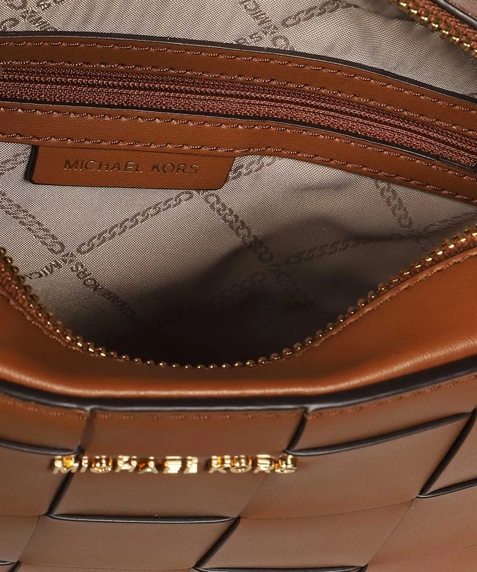 Medium Ginny Woven Leather Crossbody Bag