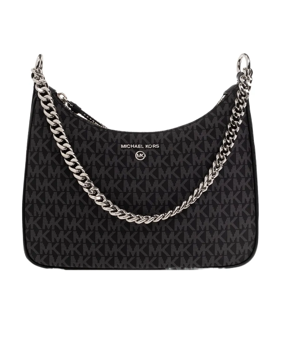 Monogram-Printed Zipped Dual-Handle Bag